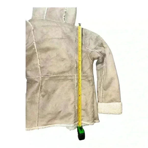 JUSTICE Girls Button-Up/Zip-Up Jacket with Hood & Pockets (Size 14 - Tan) - Picture 5 of 8